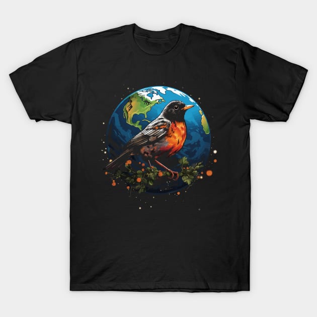 American Robin Earth Day T-Shirt by JH Mart